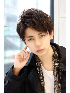 ネイビー(NAVY) アップバングショートでできるスパイラルウェーブ 社会人メンズ