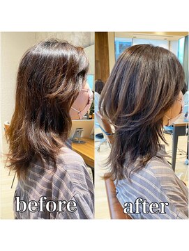 アフロート ギンザ(AFLOAT GINZA) 大人かわいい外はね鎖骨ミディアムミストバング20代30代40代50代