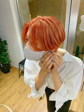 アルカナ 明治神宮前原宿(ARCANA) オレンジカラー　オレンジベージュ　ウルフカット　ボブ