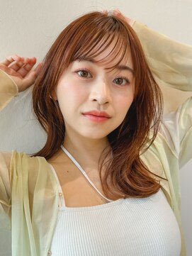 ジョエミバイアンアミ(joemi by Un ami) Unami くびれミディアム　シースルーバング　外はねパーマ