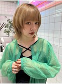 ダークアッシュ/ミディアムレイヤーカット［髪質改善/縮毛矯正］
