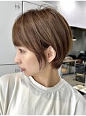 30代40代大人女性/前髪ありショートボブ/ショートヘア/髪質改善