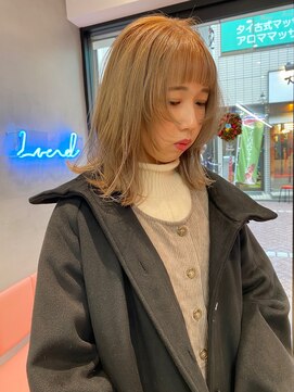 ロンドポレール 北千住(Lond polaire) ウルフカット×ミルクティーベージュ