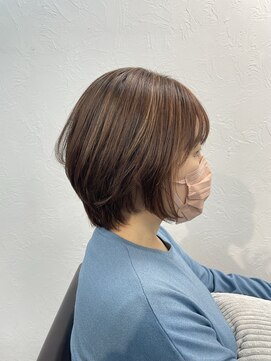 ファンヘアメイク(Fun hair make) ショートボブスタイル ピンクブラウン
