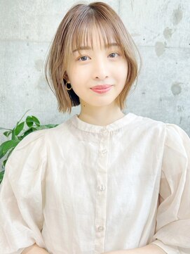 ハローバイシー 仙台(Hello by Sea) 韓国風レイヤーボブ/前髪カット/ピンクブラウン[仙台]