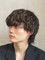 緩めシャドウパーマメンズマッシュウルフカットbtsテテグク渋谷