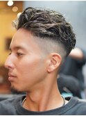 ビジネスショートメンズマッシュツイストパーマツーブロック