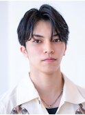 アッシュブラック/マッシュパーマ/刈り上げ/ツーブロック