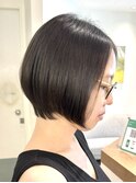 ショートボブ/丸みショート/ボブ/黒髪ボブ/地毛風カラー/銀座