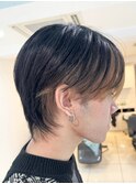 マッシュウルフ×ベージュインナーカラー