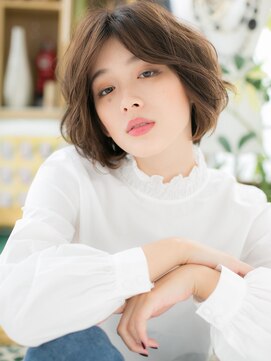 カバーヘア ブリス 上尾西口店(COVER HAIR bliss) 小顔センターパート外国人風ミニボブパーマc7上尾20代30代40代