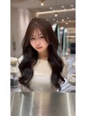 大人かわいいミディアムレイヤー/韓国ヘア/ワンホンヘア