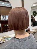 白髪ぼかし/春のピンクブラウン/大人ピンクベージュ