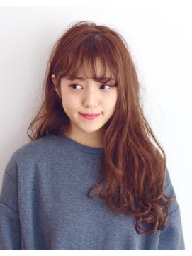 マッシュ 北堀江(MASHU) シースルーバングのゆるふわウェーブ サエキ