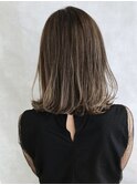 切りっぱなしボブジェンダーレスアシメショートブルージュ