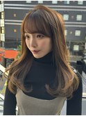 20代30代40代韓国レイヤーカット前髪くびれ暖色ベージュ