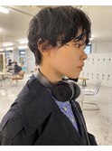 マッシュショートのパーマスタイル。