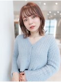 レイヤーボブくびれシースルーベージュカラーイメチェン小顔