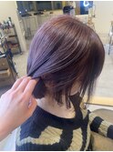 難波美容室 ブリーチなしダブルカラー/透明感ラベンダーピンク
