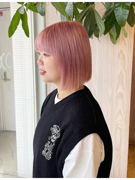 オックスクリエーション OX CREATION 小倉 ボブ・ブリーチカラー・ピンク オックスクリエーション小倉店