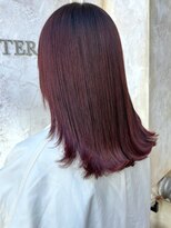 ダブルバイグリッター(W by GRITTERs)&nbsp;ピンクブラウン　艶カラー　ストレートヘア　レイヤーカット