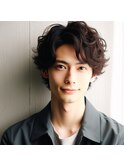 ★パーマ短髪ツーブロックモテる束感モテ髪イケメン黒髪ビジネス