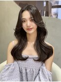 韓国風イメチェン美髪ワイドバングレイヤーカット韓国ヘア大宮