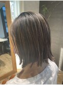 白髪ぼかしハイライト、明るい白髪染め　30代、40代、50代