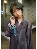 レコ 渋谷(LECO)&nbsp;グリーンカーキハイトーンケアブリーチレディースショート