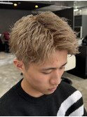熊本メンズカラー ハイトーン ミルクティー MEN'S HAIR