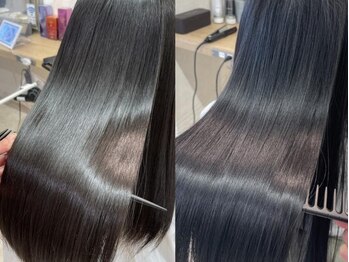 クレア 上大岡(CREA)の写真/CREA上大岡店の髪質改善ストレートは、ダメージレスでブリーチ毛でも施術可能◎滑らかな指通りへ!