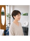 40代50代におすすめ｜白髪染め×上品ショート