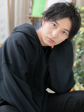 カバーヘア イヴ 戸頭店(COVER HAIR EVE) 爽やか黒髪でモテる！センターパートマッシュb戸頭30代40代50代