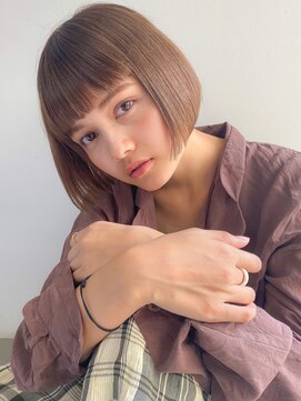 ネイヴィル オモテサンドウ(navile omotesando) ミルクティーベージュカラー×小顔ストレートボブ