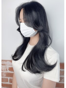 エニー 栄(Any) 【Any_藤田】韓国風くびれヘア×ブルーブラック