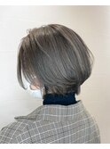 ハイトーンシルバー×大人可愛いマッシュショート♪