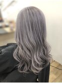 【全頭ブリーチ×パープルグレージュ】