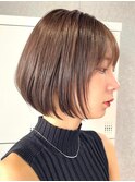 30代40代大人女性/前髪ありショートボブ/ショートヘア/髪質改善