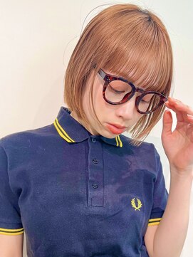 ディッセンバー 渋谷(December) オレンジベージュ/ブリーチ/ケアブリーチ/ボブ