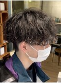 波巻きパーマメンズパーマメンズヘアツーブロックツイストパーマ