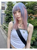 フラム 渋谷(flamme)&nbsp;水色×ピンクのアンブレラインナーカラー