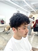 プードルパーマ/メンズ/カーリー/刈り上げ