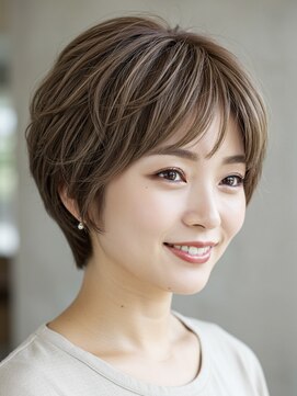 レヴィア(REVIA) ショートボブ白髪ぼかしハイライトブリーチ