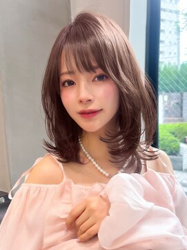 ロンドエニカ 大宮(Lond enika) ピンクベージュ/ハッシュカット/前髪カタログ/顔周りカット/大宮