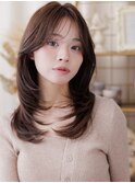 ダークグレージュブリーチなしウルフシャギーカット20代a川口