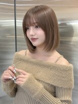 シー バイ ロンド 新宿(Sea by Lond)&nbsp;ワンホンレイヤ ー×ダークブルー[デジタルパーマ/ボブ/韓国]