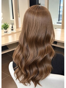アース いわき店(HAIR&MAKE EARTH) オレンジベージュのゆるふわロング