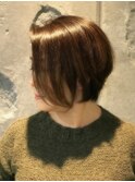 お客様スタイル☆大人女性におすすめの前下がりショートボブ