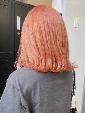 ベレーザシェルト(Beleza scelto) ba1531オレンジピンクブリーチオンカラーコリアンスタイルボブ