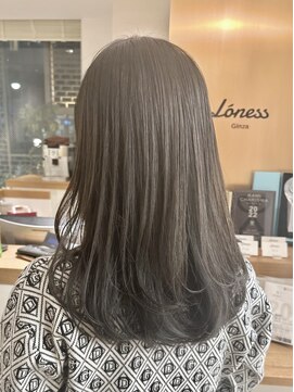 ローネス ギンザ(LONESS ginza) くびレイヤー薄めバンググレージュカラーピンクベー ジュパーマ
